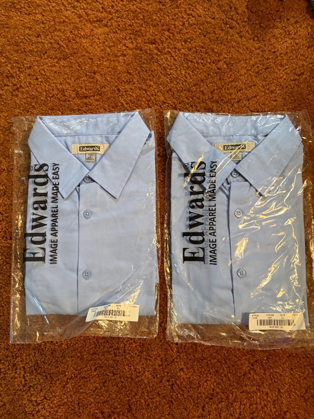 Edwards Light Blue Long Sleeve Uniform Shirts (2)